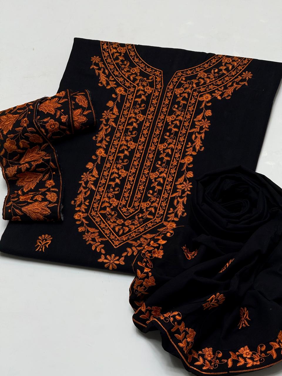 PREMIUM Black and Golden , Balochi hand Embroidery Kurta Trouser
