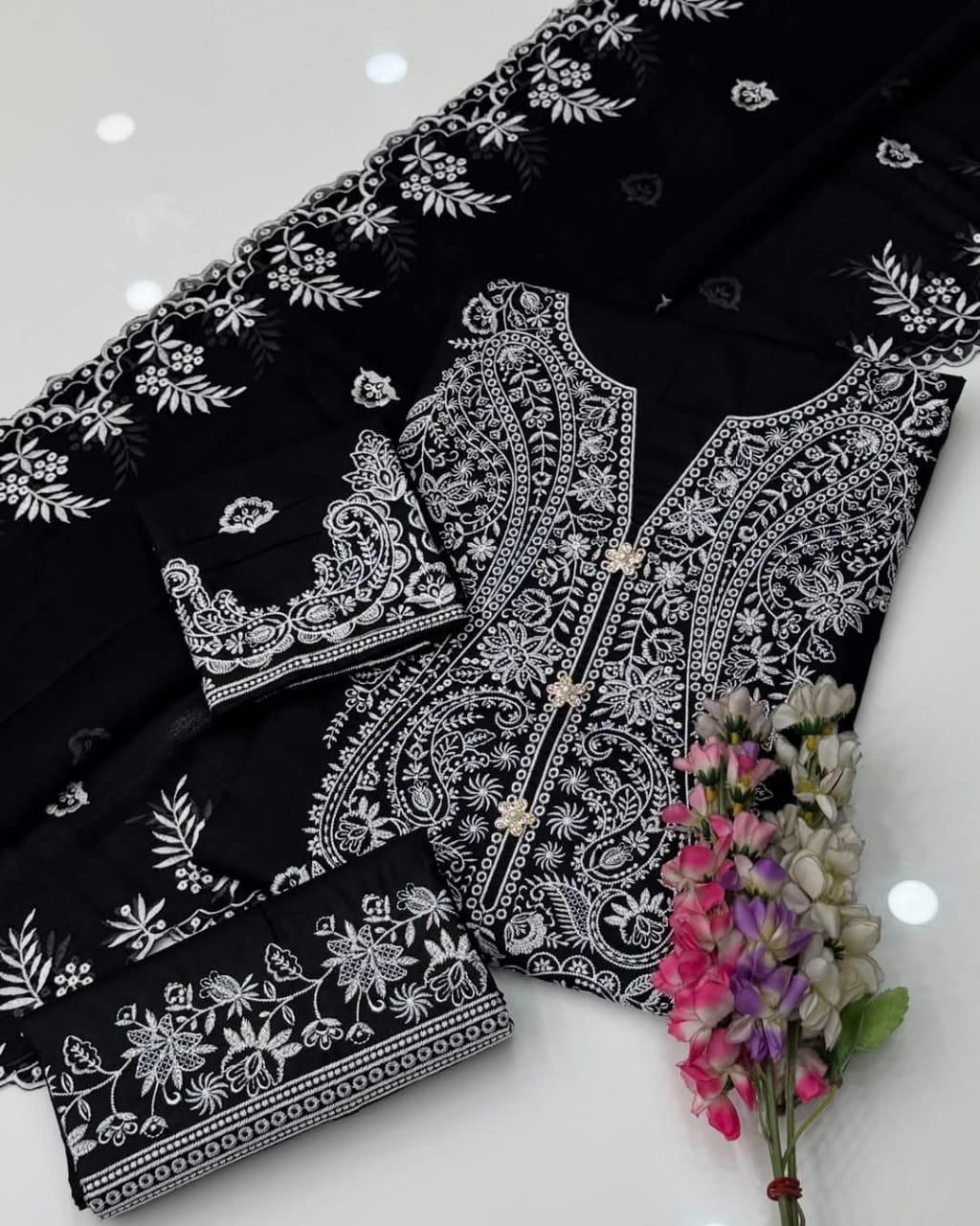 FATIMA ART SPECIAL  3PC  LAWN COTTON Dress